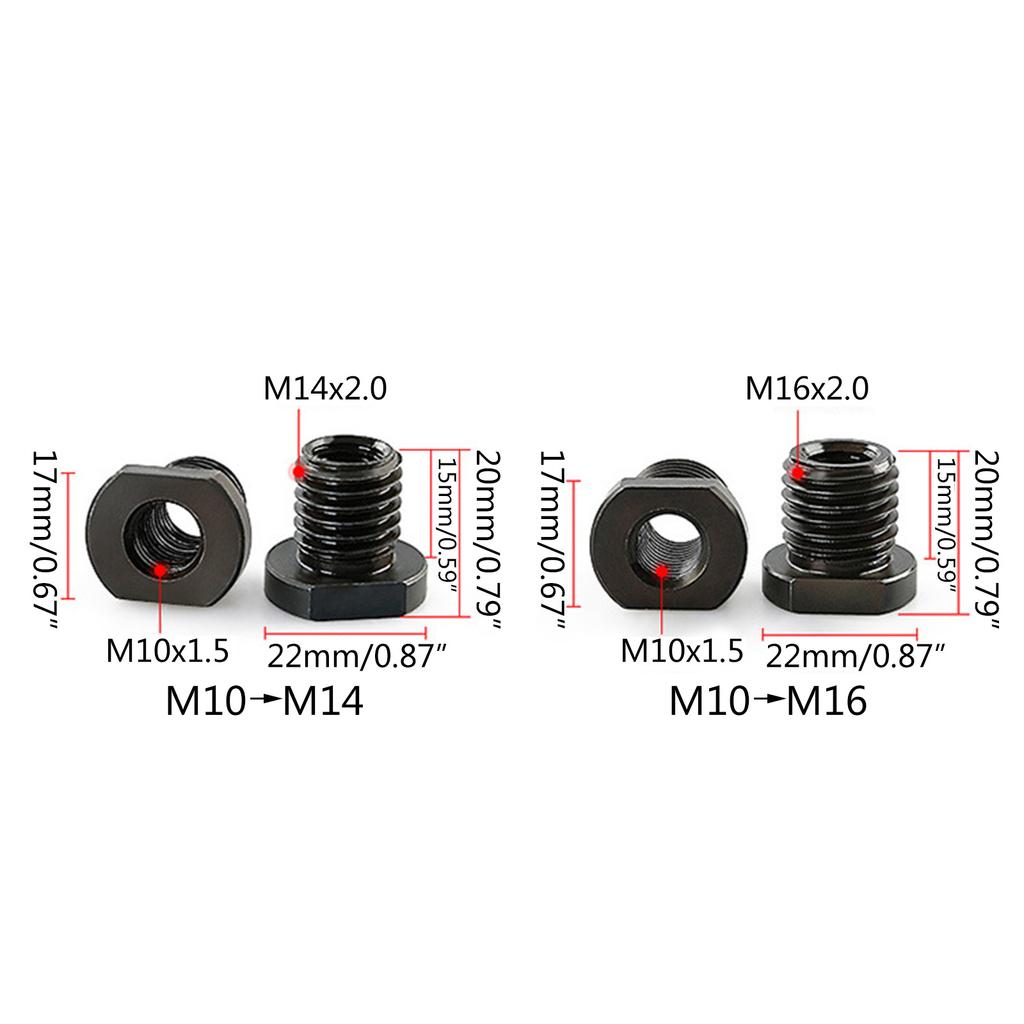 Easily Screw Conversion M10to M14/M16 Thread Converter for 100Type Angles Grinders Improve Accuracy Tool Set of 2
