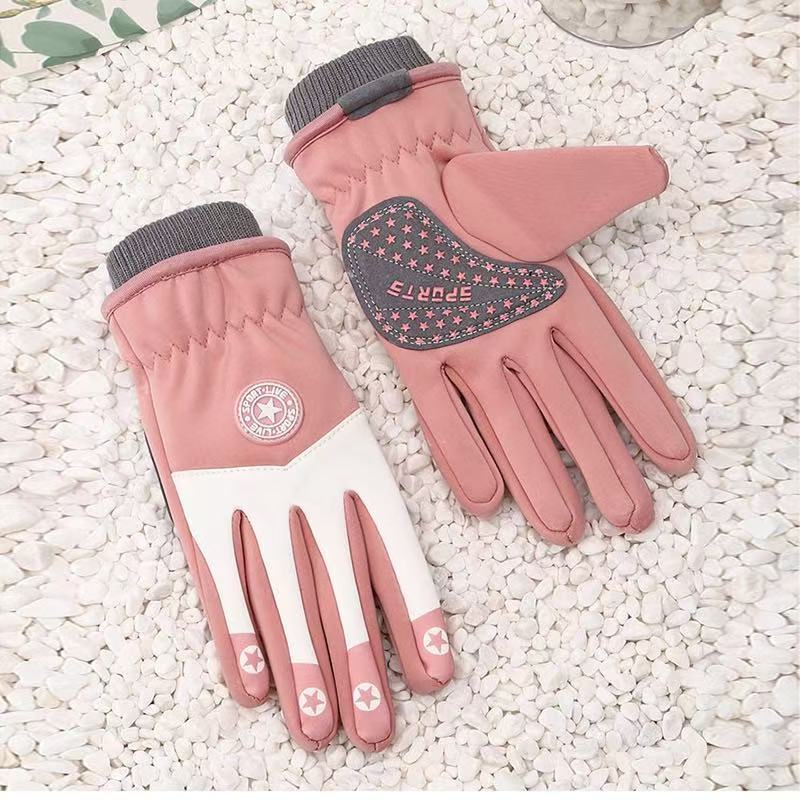 Strictly selected children s thermal gloves, men s and women s middle-aged and older children s outdoor ski gloves, cold-proof, piled and thickened L