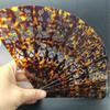 Handmade Macrame Folding Fan with Openwork Carving, Imitation Hat Design, Riveted, 20 cm Length