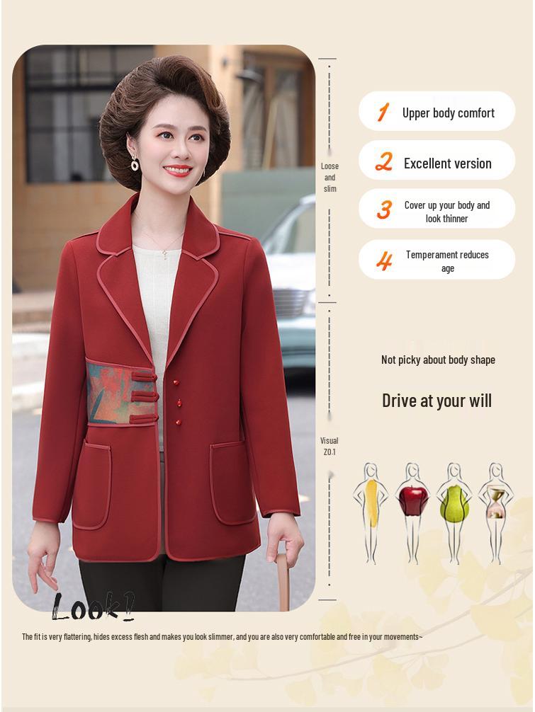 2025 Autumn National Style Jacket: Fashionable, Age-Reducing Suit for Middle-Aged & Elderly Women