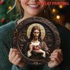 Metal Wall Art Sacred Heart of Jesus Christ Religious Icon for Living Room