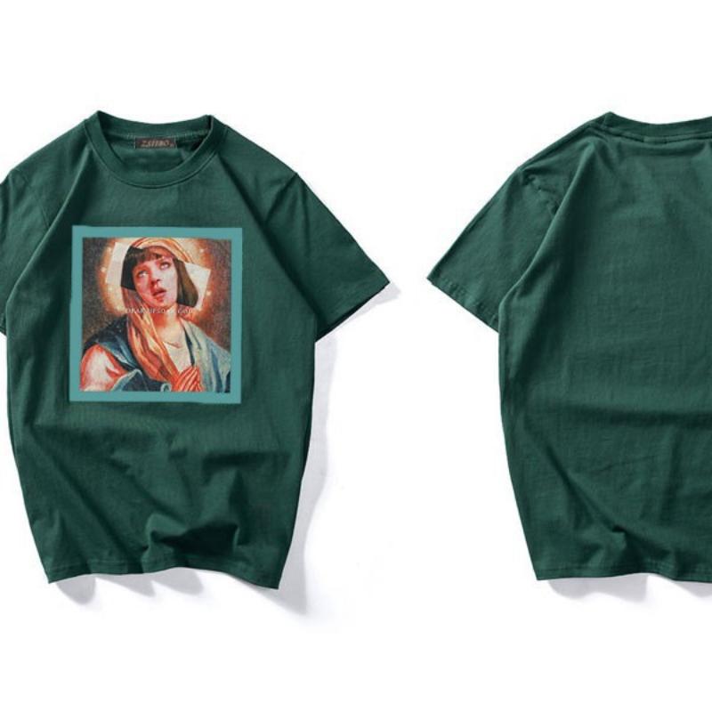 Y2K Summer Retro European and American Short Sleeved Round Neck Printed T-shirt Loose Top for Men and Women