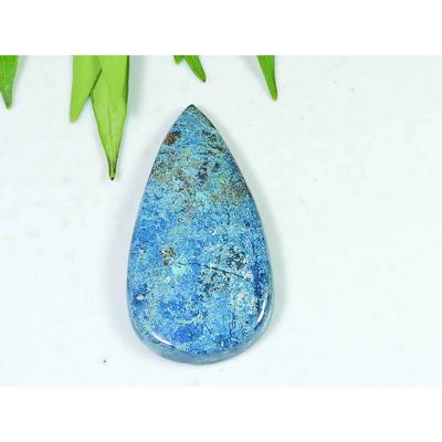 Cabochão Pera de Shattuckita Natural 22X44X4MM Gema Solta para Joalheria 45Cts SK-4473