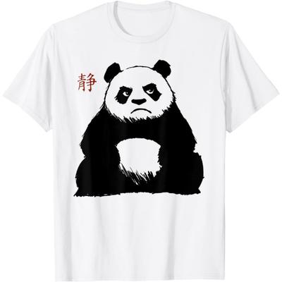 iNexTech Funny Grumpy Panda Graphic Tee Japanese Art T-Shirt