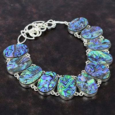 Abalone Shell Necklace Brand New Jewelry 925 Sterling Silver Necklace Adjustable Chain Necklace Real Gemstone Handmade Jewelry Gift For Wife