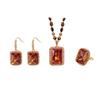 Sultanit Schmuckset: Ohrringe, Ring & Halskette mit Tigerauge-Kette – Premium, Elegant & Leichter Luxus Design.
