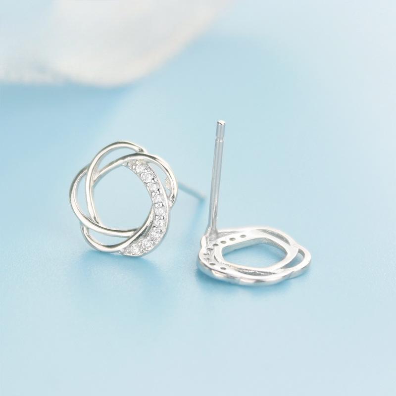 S925 Sterling Silber Pflaume Stud Ohrringe frauen Ohrringe Stilvolle Einfache und Vielseitige Temperament