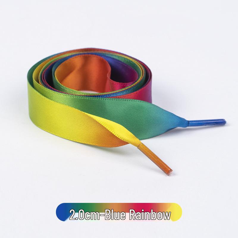 Candy Color Double-Sided 2cm Silk Shoelaces for Casual Shoes & Air Force 1