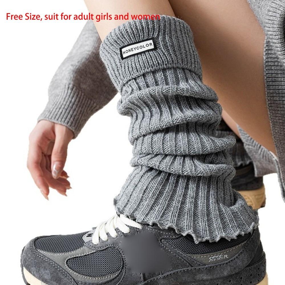 Chaussettes mi-mollet couleur unie Chaussettes tube moyen épaissies Nouveaux chauffe-jambes Automne et Hiver