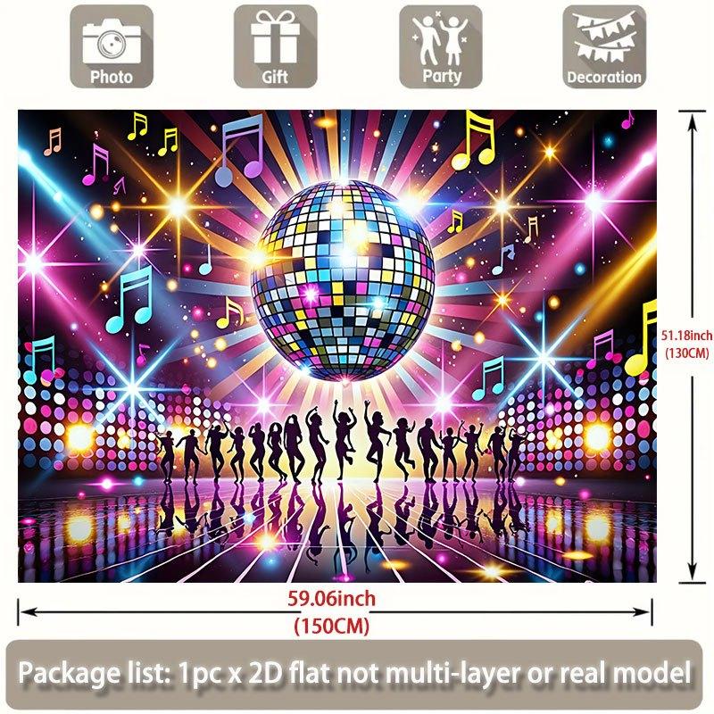 The 2D plane depicts a crowd dancing joyfully under a large disco ball.