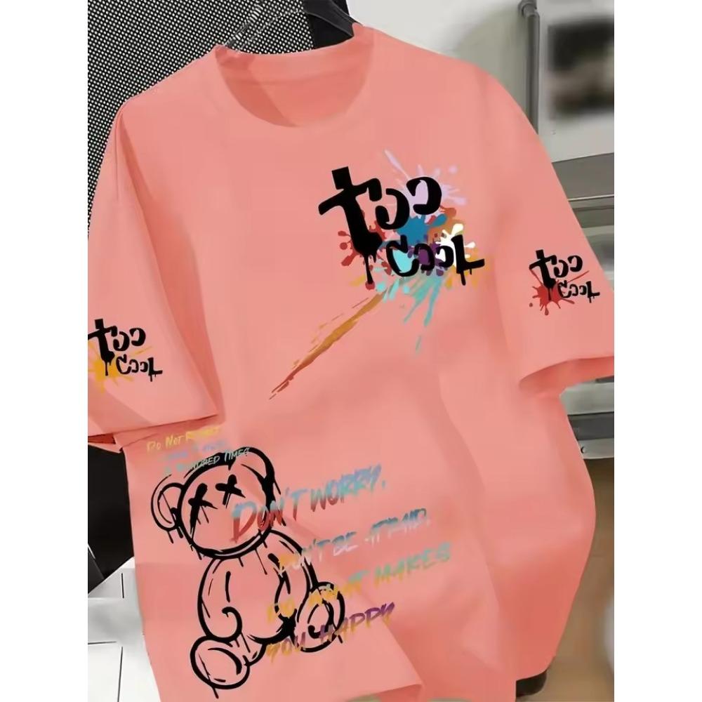 Heißer Verkauf Neues Herren-Pokerwürfel-Printmuster Rundhalsausschnitt Atmungsaktives T-Shirt Outdoor Hautfreundliches Lässiges Oberteil