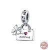 Charms Plata De Ley 925 copper Original Devil's Eye Perfume Bottle Bow Silicone Spacer Beads Women Bracelet DIY Zircon Pendants