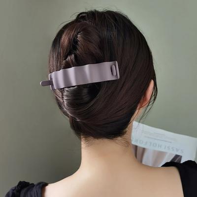 Frosted Ponytail Clip Jelly Color Hair Clip Women Acrylic Wave Banana Clip Hairpin Ponytail Twist Clip Style Headwear