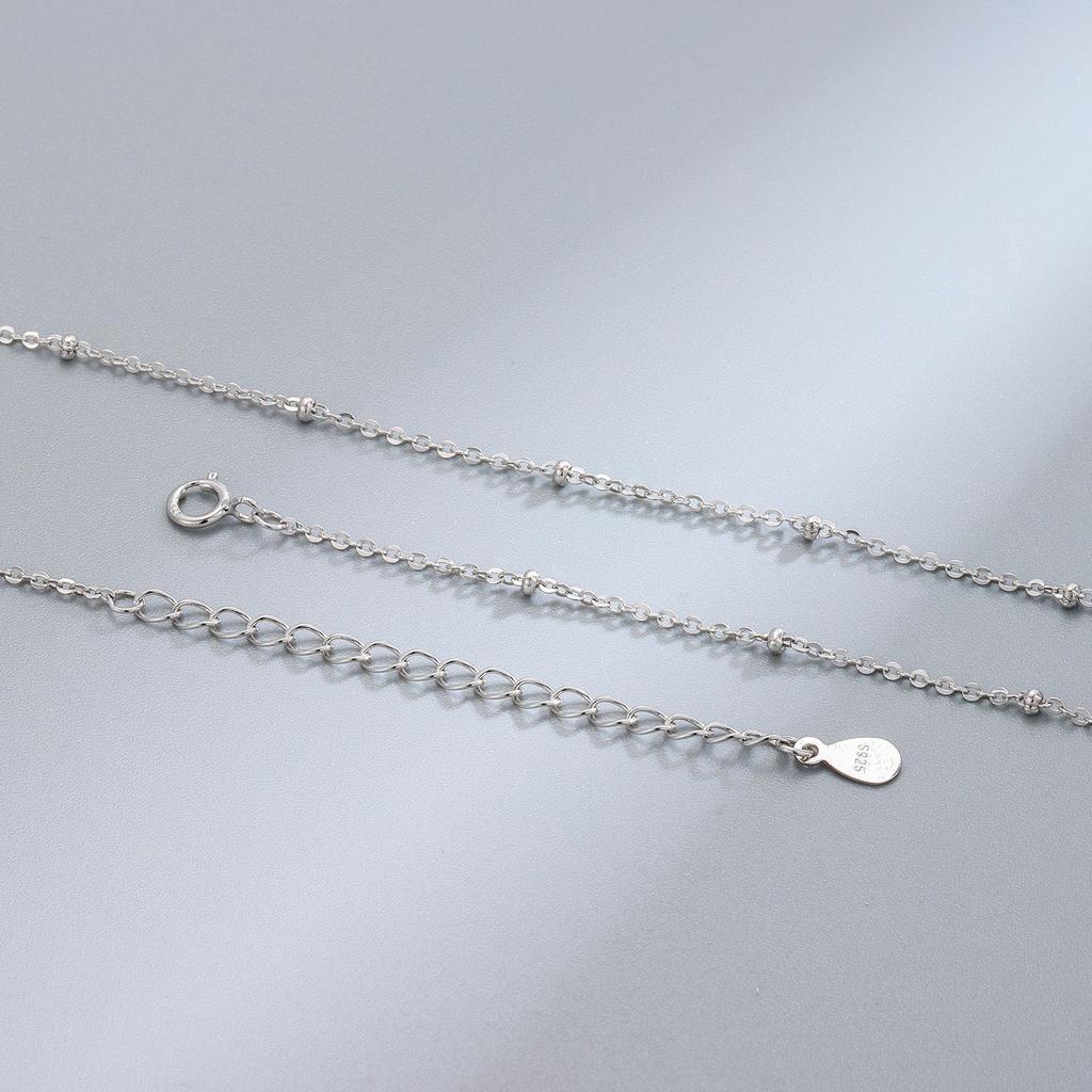 S925 Sterling Silver Gold Plated Collarbone Chain Round Beads Snake Bone Box Twisted Flower Chain Necklace Fashion Jewelry