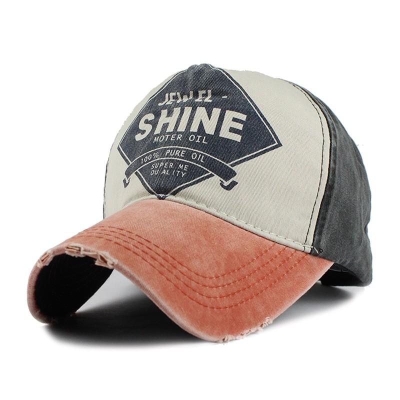 Splicing Alphabet Baseball Cap Pure Cotton Ripped Brim Sun Hat Men's and Women's Spring and Autumn Casual Cap