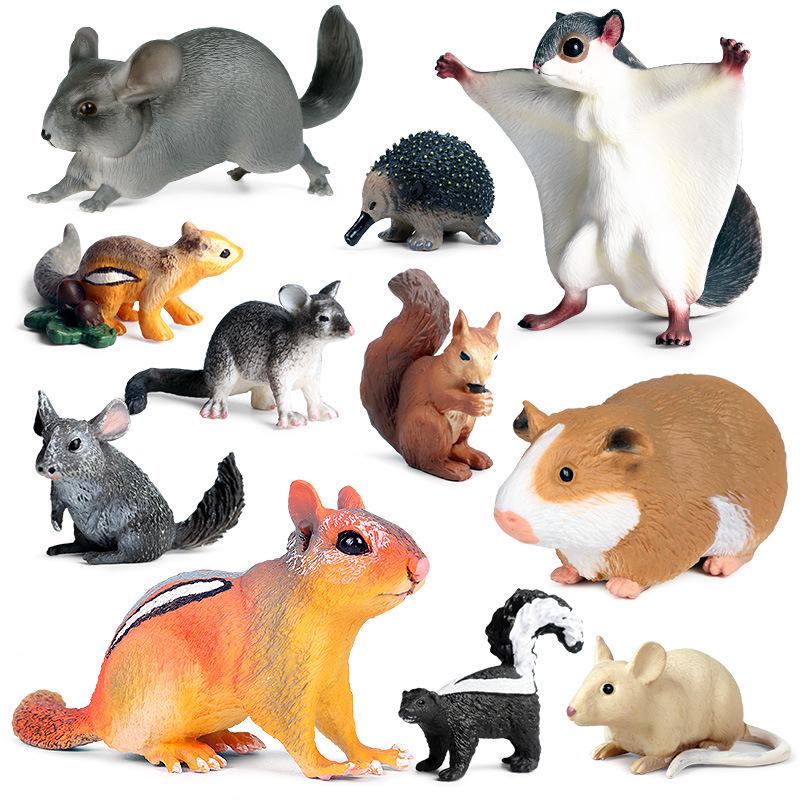 Simulation Animal Model Toys - Mouse, Marmot, Flying Squirrel, Naked Mole Rat, Squirrel, Weasel, Golden Hamster Ornaments