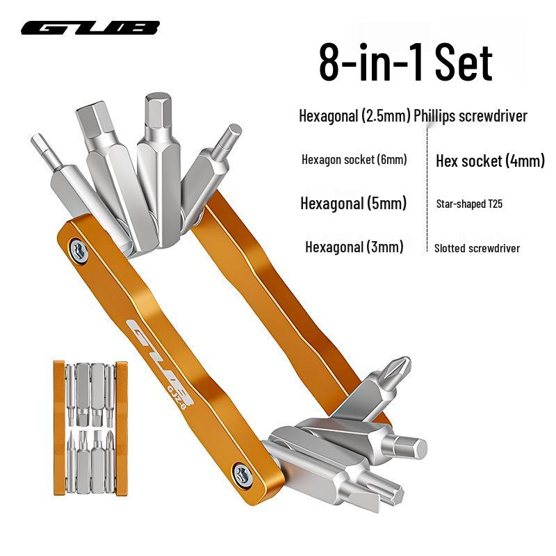 Portable GUB GZJ-8 Multi-Functional Folding Bicycle Repair Tool with 8 Allen Wrench Functions