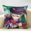 Lyney Genshin Impact Cushion Cover Natural Linen Organic Fabric DoubleSided Printing Room Sofa Decor Pillow Case