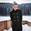 Women's Coats - Fall Winter Women's Mid-length Wool Coat Slim Fit Stand Collar Fashion Elegant Women Outerwear