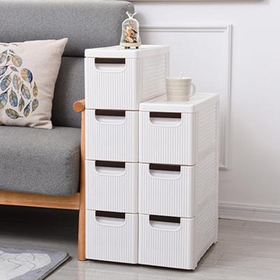 Förvaringsskåp med lådor och osynliga hjul, stapelbar design, stor kapacitet, lätt att dra ut, rullande organiseringsvagn