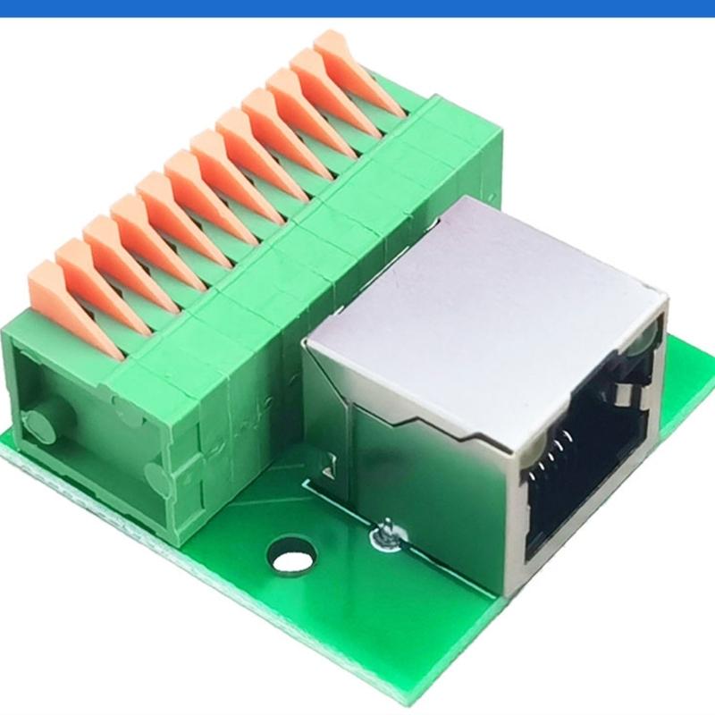 No Solder Required RJ45 Ethernet Port Terminals Block DIN Rail Adapter With Status Light For Secure Networkings Connection