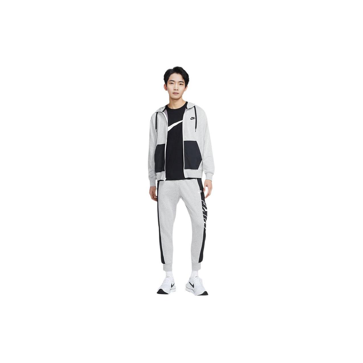 Nike Sportswear Cardigan Splicing Hooded Jacket Gray Men s CZ9945-050 L