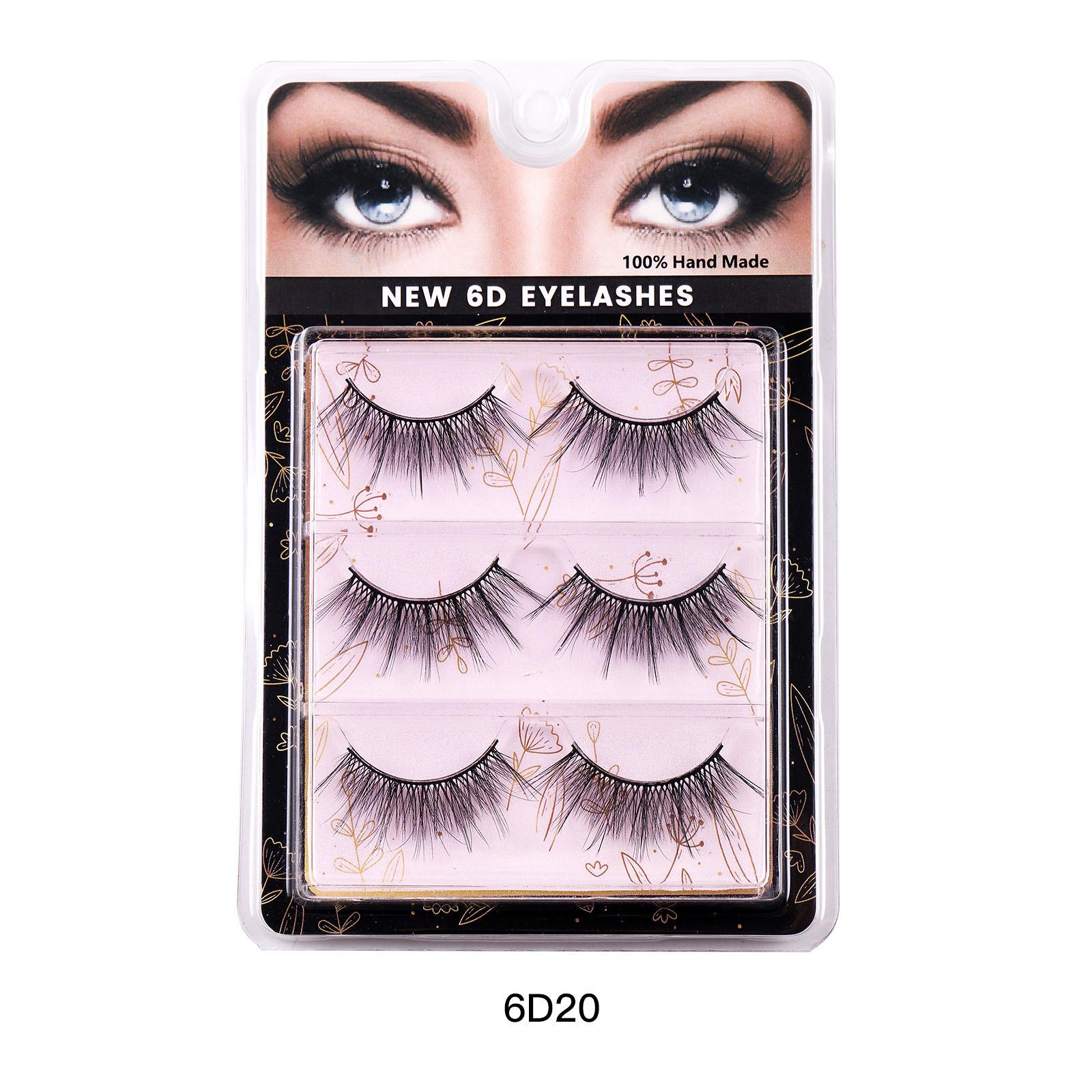 

Натуральное химическое волокно 3 пары накладных ресниц, имитация ресниц интернет-знаменитости, пара нарощенных ресниц