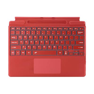 Type Cover for Microsoft Surface Pro or Portable Slim Wireless Keyboard with Touchpad Tablet Keyboard 8, 9, 10, X, (Poppy Red, Backlight)