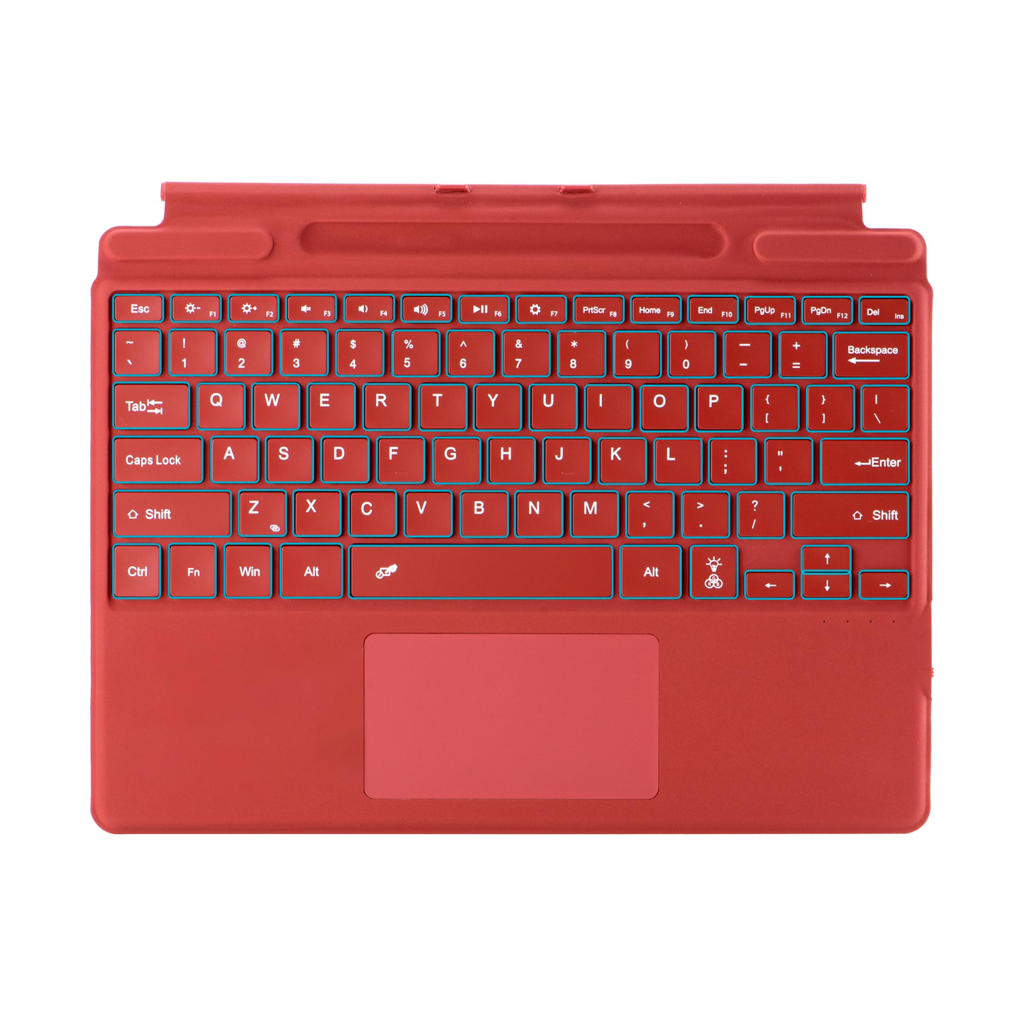 

Type Cover for Microsoft Surface Pro or Portable Slim Wireless Keyboard with Touchpad Tablet Keyboard 8, 9, 10, X, (Poppy Red, Backlight)