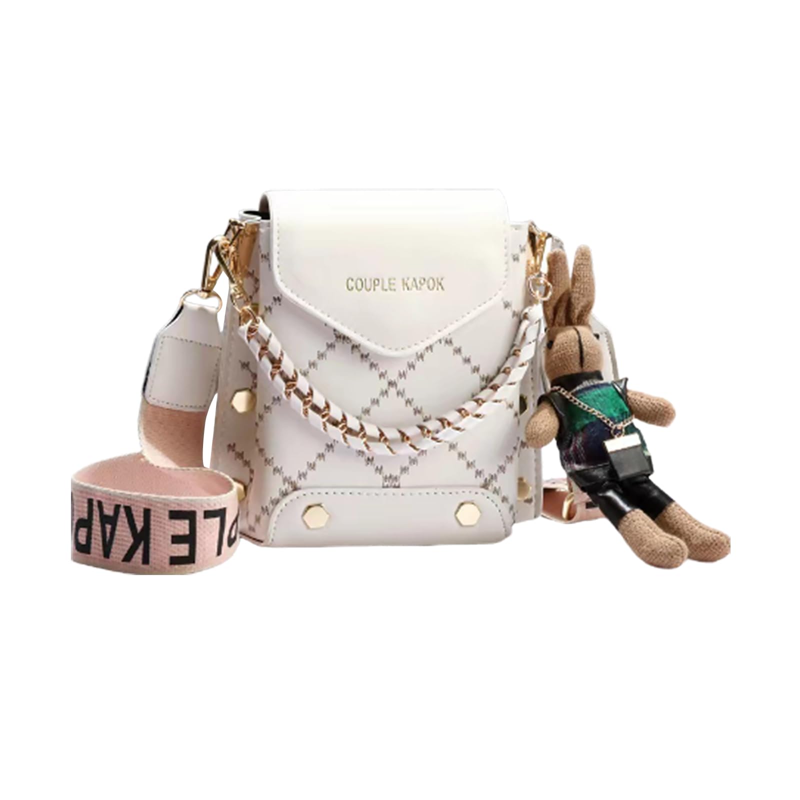 

Mini Shoulder with Flap Detachable and Popular and PU White Bear NICOLE&DORIS Women s Bag, Crossbody/Handbag, Small, 2-Way, Dividers, Waterproof,