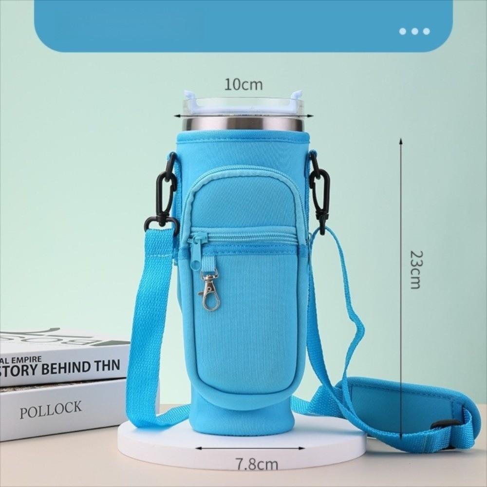 Non-slip Water Bottle Carrier Bag 40oz with Handle Water Bottle Pouch Holder with Pocket Adjustable Shoulder Strap