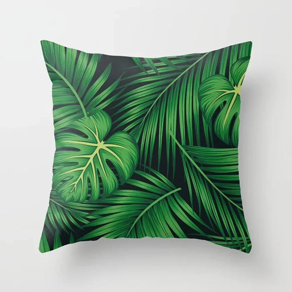 Green Plant Leaf Pillowcase Car Ornaments Office Living Room Home Pillowcase