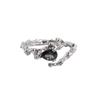 Irregular Colorful Eyecatching Zircon Ring For Women In Unique Copper Design