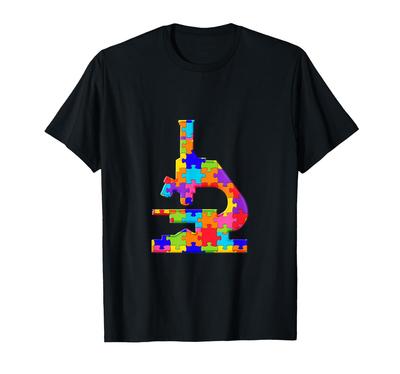 Microscope Lab Researcher Jigsaw Puzzle Autism Puzzle T-Shirt