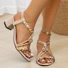 Fashion Summer Bohemian Beach Open Toes Sandals for Women Casual Patchwork Square Heel Roman Sandles Woman Plus Size Women Sandals