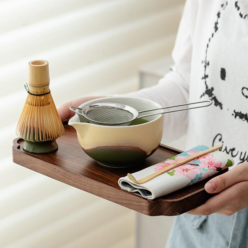 8Pcs/Set Ceramic Matcha Teaset Elegant Traditiona Handmade Japanese-style Matcha Brush Teaspoon Making Tool Accessories Gift Box