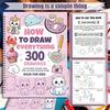 How To Draw Everything 300 Drawings Book Step-By-Step Drawings Book Portable Travel Toddlers Boys Girls Educational Animal