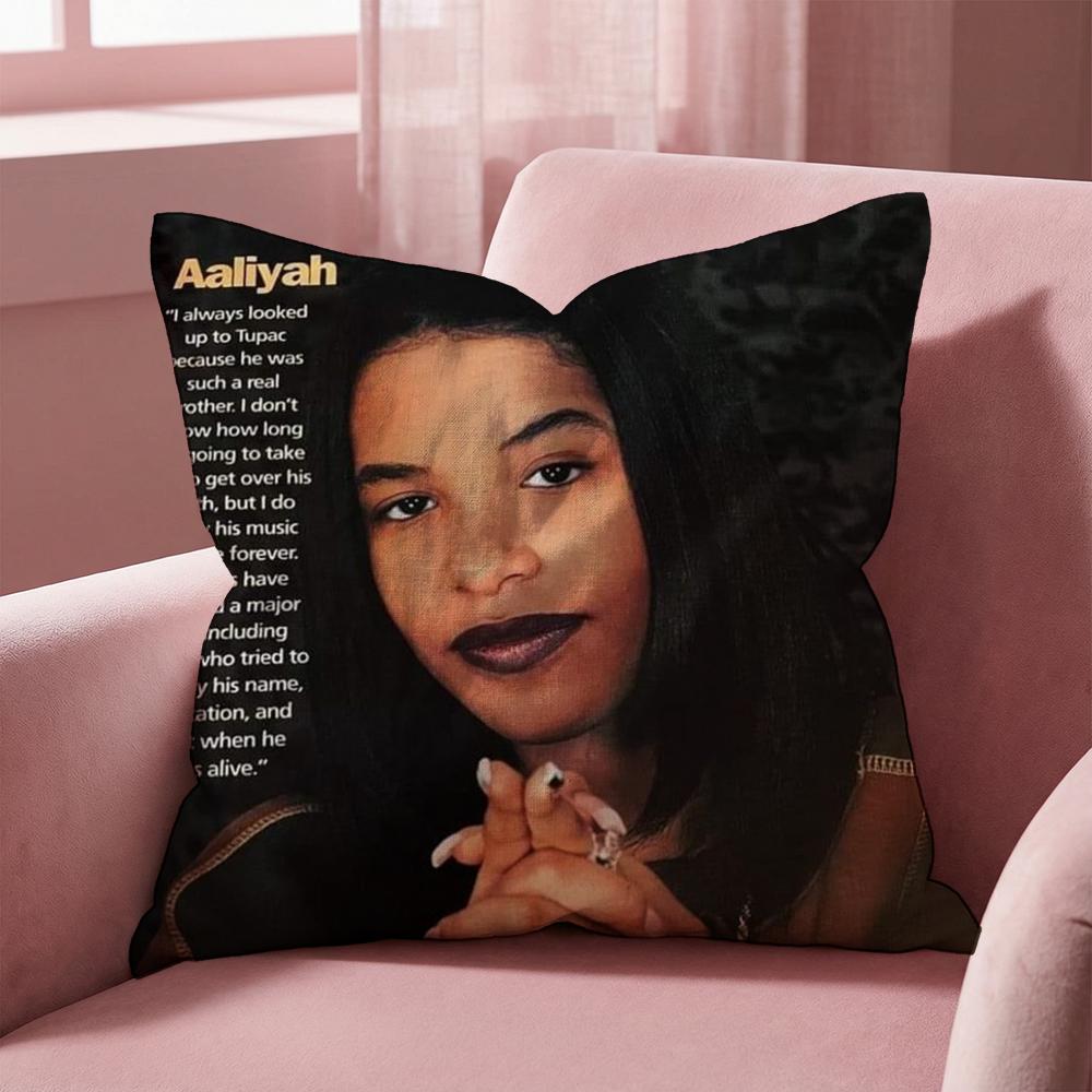 Singer A-Aaliyah Cushion Cover Multi-Scene Pillow Cover for Home & Car - Reversible, Soft & Durable for Daily Use