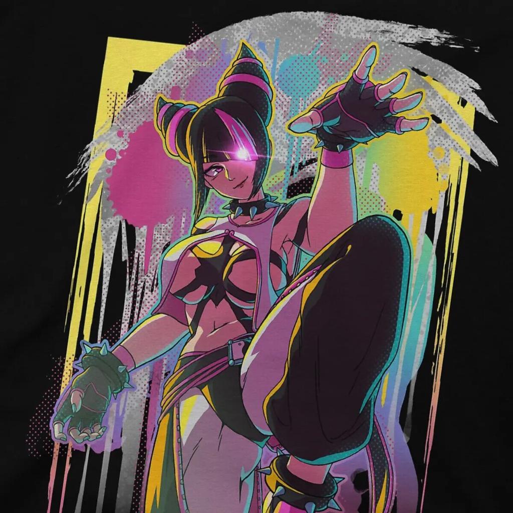 Unisex's Juri T Shirts Street Fighter 100% Cotton Clothes Novelty Short Sleeve Round Neck Tee Shirt Graphic Printed T-Shirts