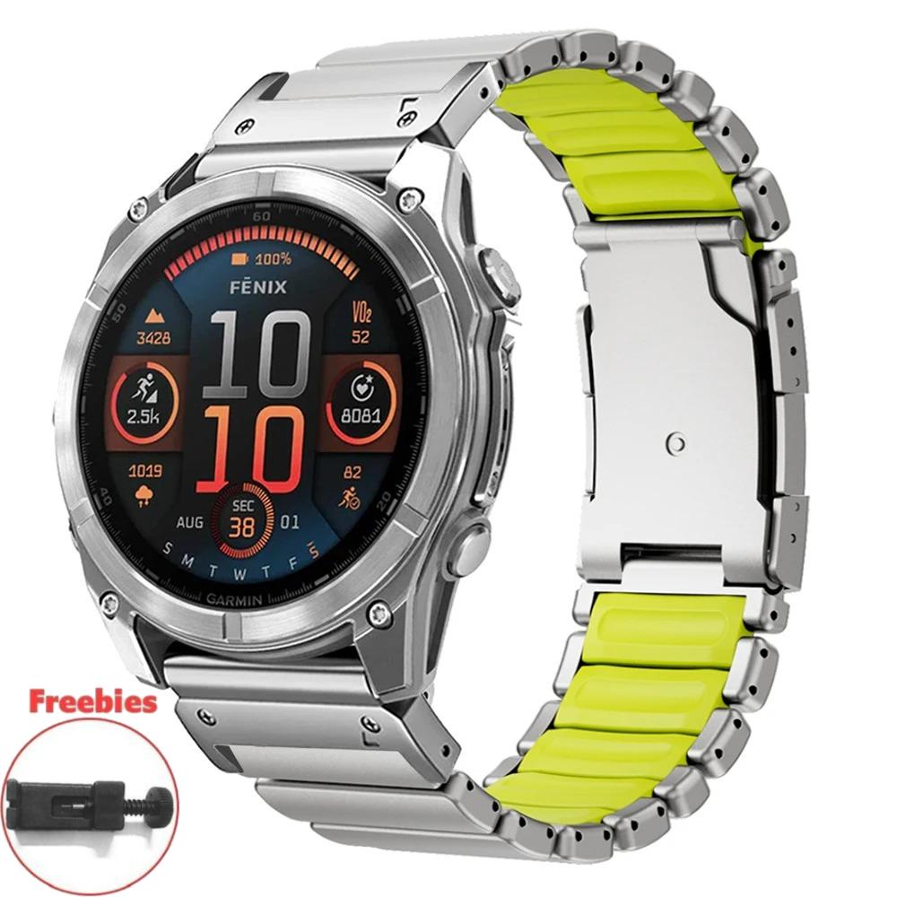 Titanium 26mm Quick Fit Band for Garmin Watch Fenix 8 7X Pro Tactix 7 EPIX Pro 51mm Enduro 3 2X Instinct 3 2X 50mm Metal Strap