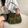 Nyl Pleated Women's Underarm Bag New Korean Large Capacity Waterproof Commuter Shoulder Bag Side Pockets Lightweight Tote Bag