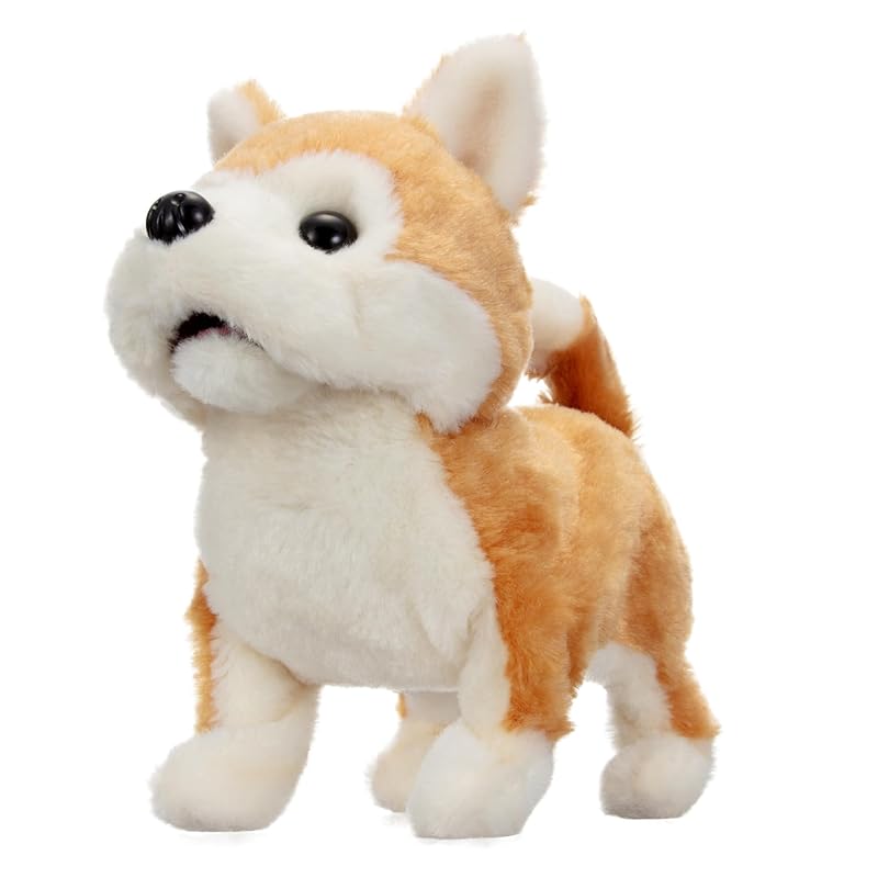 Iwaya (IWAYA) Electric Animal Dog Plush Toy, Wagging its Tail, Walking, Lying Down and Barking, Piccoline Akita Inu, ST Mark Certified, For Ages 3 and