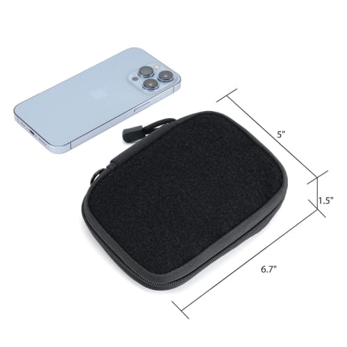 Pocket Organizer with Velcro, Nylon Utility Pouch, Small Tool Pouch for EDC Gear, Mighty Pouch with D-ring, Pocket Pouch, Multi-tool Organizer Pouch (