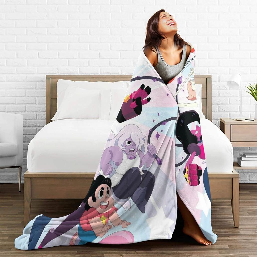 Steven Universe Cute Cartoon Blankets Soft Warm Flannel Throw Blanket Bedding for Bed Living room Picnic Travel Home Couch