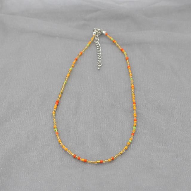 Jednoduché perličky Prameň Choker Náhrdelník Dámsky Šnúrkový golier Farebný ručne vyrobený Bohemia Collier Femme Jewelry Darček