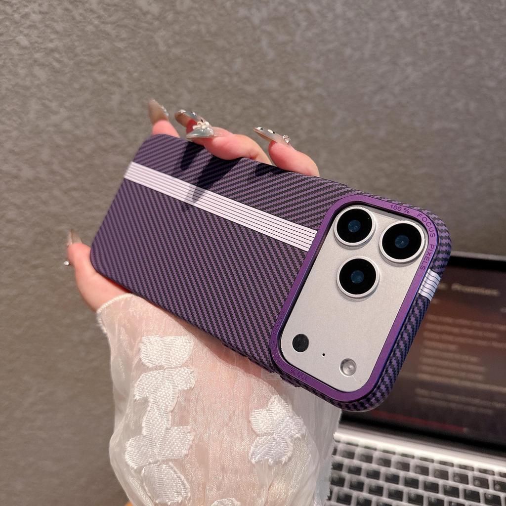 Apple 17 Pro Max Minimalist Carbon Fiber Texture iPhone 16 Case, Skin-Feel, Large Hole, Fashionable Protective Hard Shell