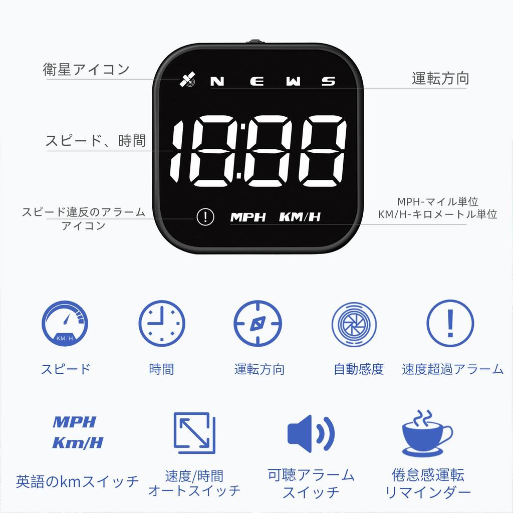 wiiyii G4S Digital GPS Speedometer, New HUD Car Head-up Display with MPH KPH Digital