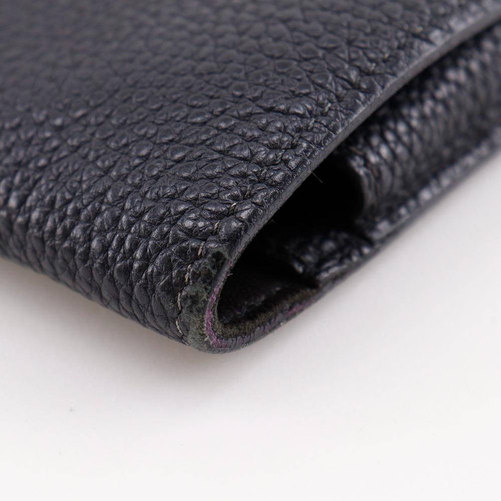 HERMES Dogon GM Purse Black / Gold Hardware Taurillon Clemence unisex Used