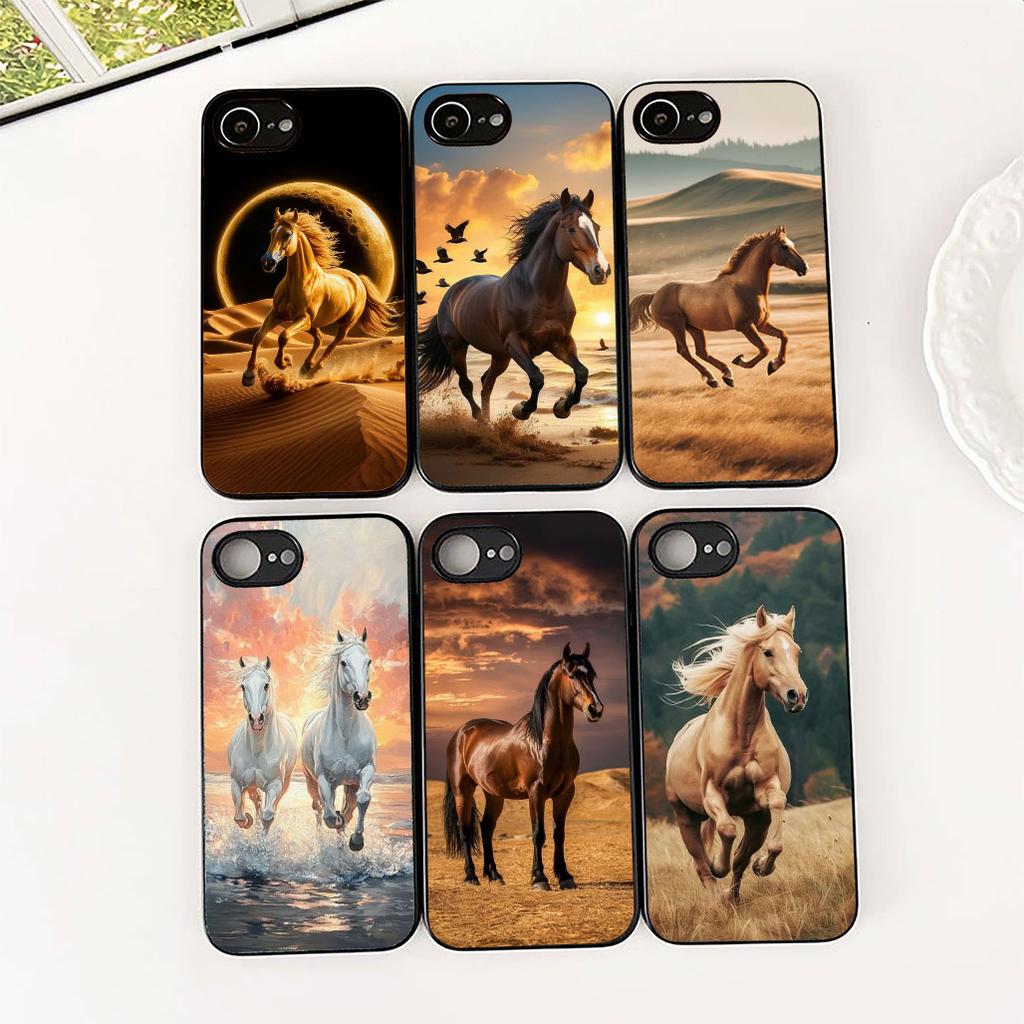 Running Wild And Free Horse Cover for Apple iPhone 16 14 15 Plus 11 Pro Max 16E ProMax + 15Plus 16+ 14+ Coque Phone Case