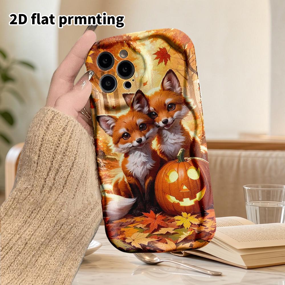 Phone Case: 2D Flat Design Suitable for iPhone 18, 17, 16, 15, 14, 13Pro Protective Cases, Couple Style, Warm and Comforting, Christmas and Halloween 